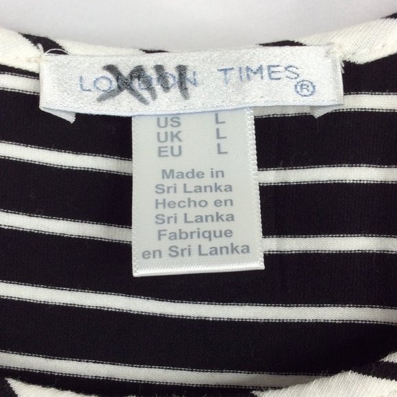 London Times Maxi Dress Womens Size Large Sleeveless Tank Striped Tie Waist - Picture 10 of 11